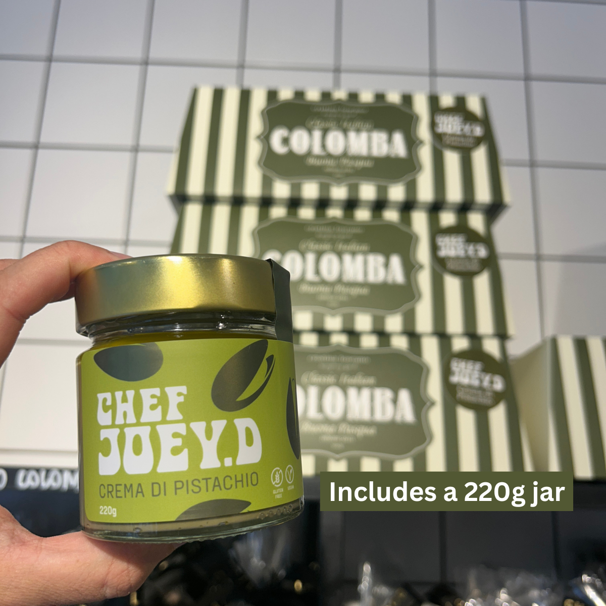 Classic Pistachio Italian Colomba 900g - Cristina Toscano x Chef Joey D